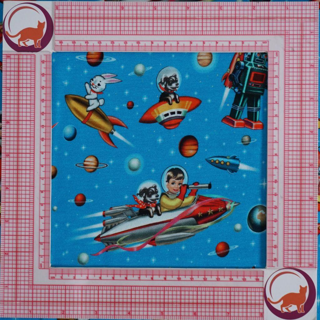 French Terry Kinder Retro Spacemotive türkisblau